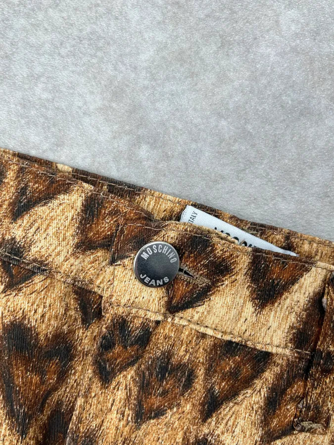 2000s Moschino Leopard Heart Flared Pants FPIhZmw 8