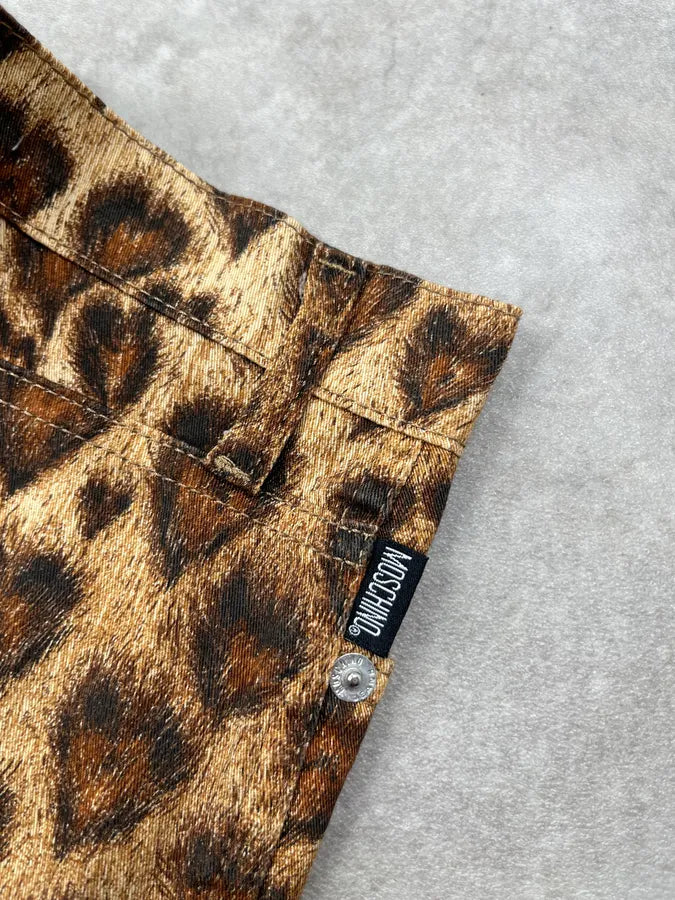2000s Moschino Leopard Heart Flared Pants FPIhZmw 10