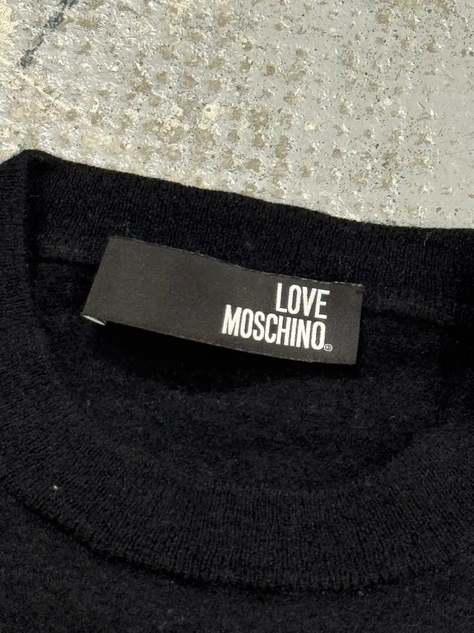Moschino Love Pin Black Wool Sweater WMkbuAo 2