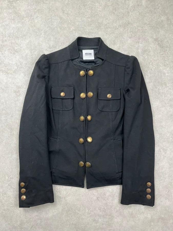 Moschino Napoleon Officer Buttoned Black Jacket eiLoZWP 0