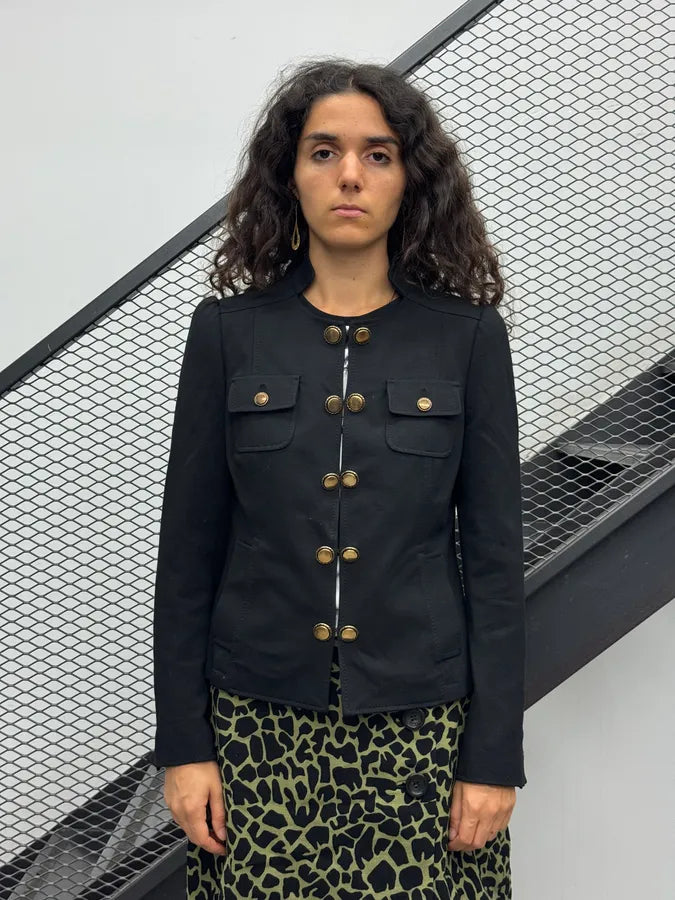 Moschino Napoleon Officer Buttoned Black Jacket eiLoZWP 1