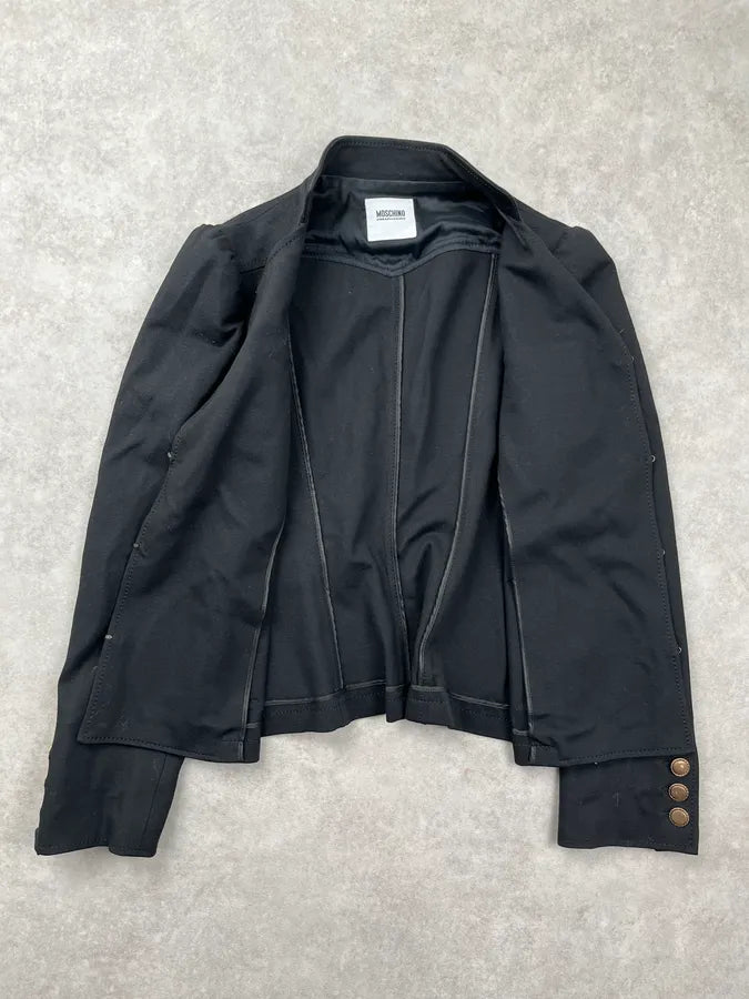 Moschino Napoleon Officer Buttoned Black Jacket eiLoZWP 3