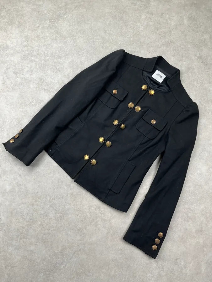 Moschino Napoleon Officer Buttoned Black Jacket eiLoZWP 7