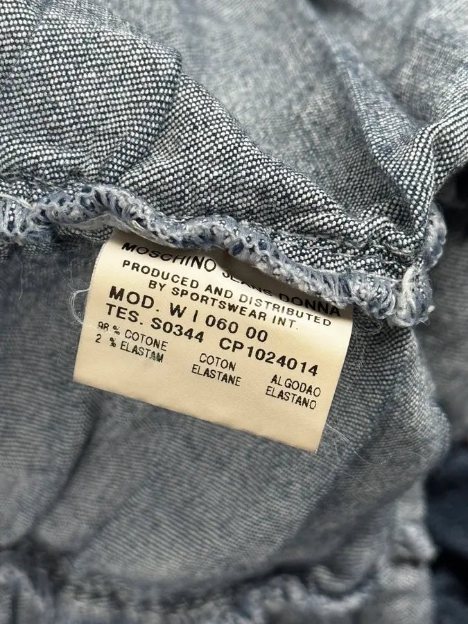 Moschino Navy Gathered Denim Zip-Up Jacket SUCUMFi 11