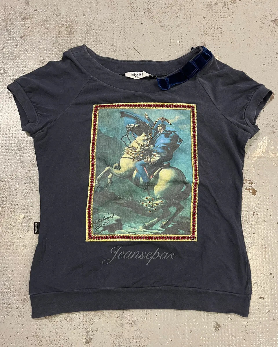 Moschino Navy Graphic Print T-Shirt vQyNlYQ 0
