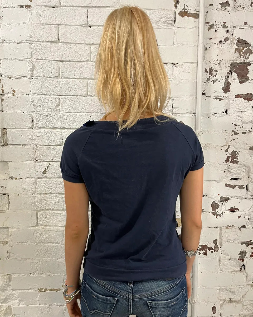 Moschino Navy Graphic Print T-Shirt vQyNlYQ 2