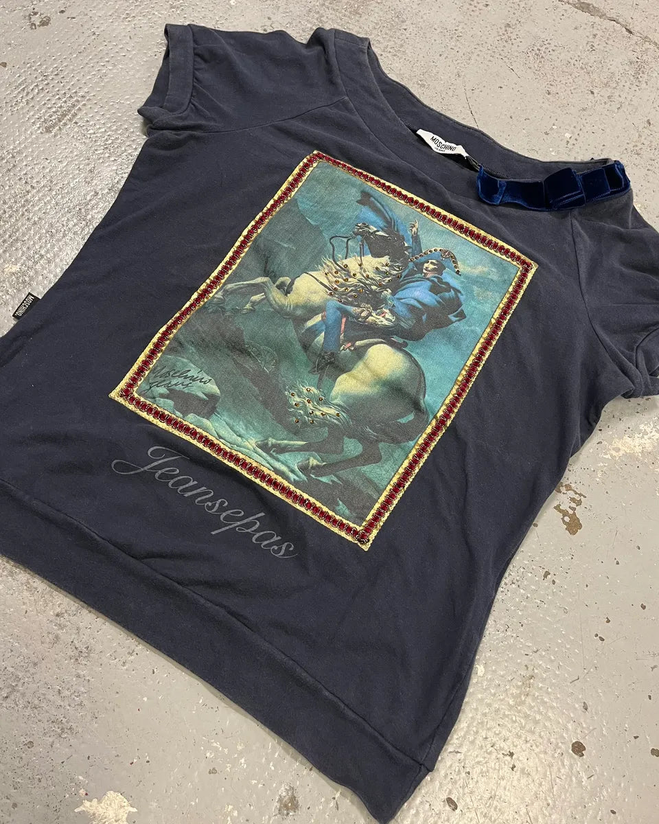 Moschino Navy Graphic Print T-Shirt vQyNlYQ 3