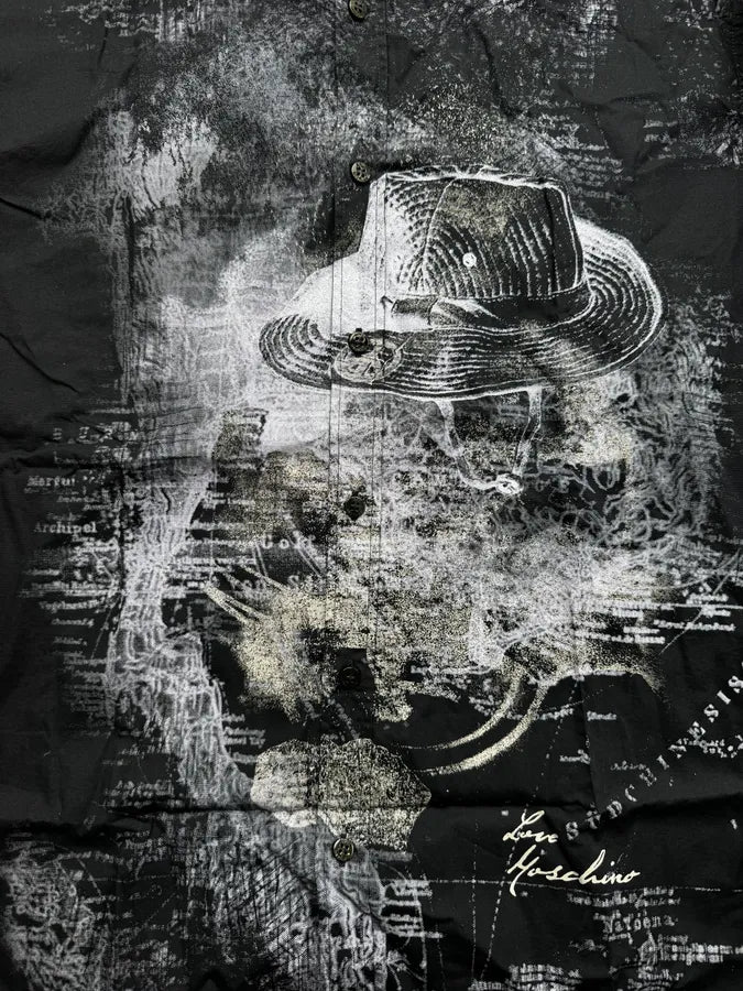 Moschino Navy Smoke Cowboy Print Shirt bITzWMn 7