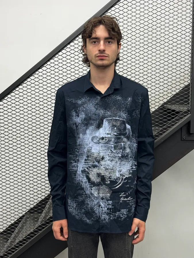 Moschino Navy Smoke Cowboy Print Shirt bITzWMn 2