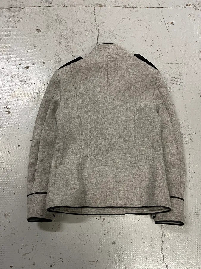 Moschino Officer Double-Breasted Grey Wool Jacket CDSUgaR 6