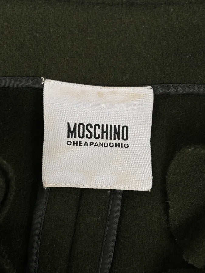2010s Moschino Olive Wool Ruffled Blazer Jacket WBryhAl 10