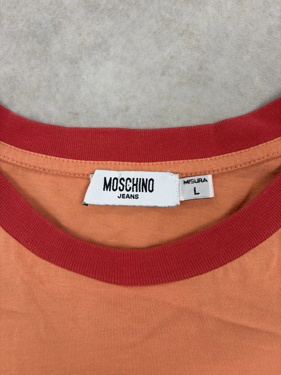 2000s Moschino Orange Peace Symbol T-Shirt ztIXygZ 5
