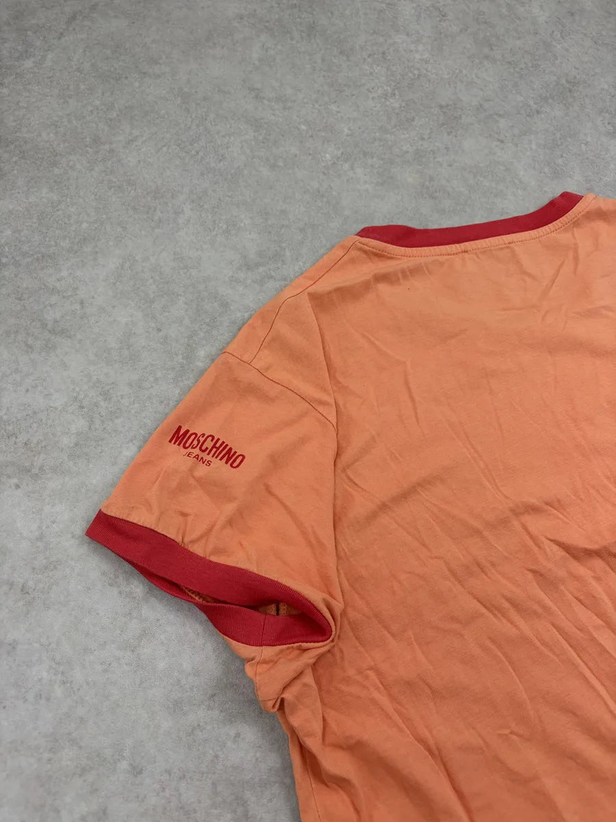 2000s Moschino Orange Peace Symbol T-Shirt ztIXygZ 8