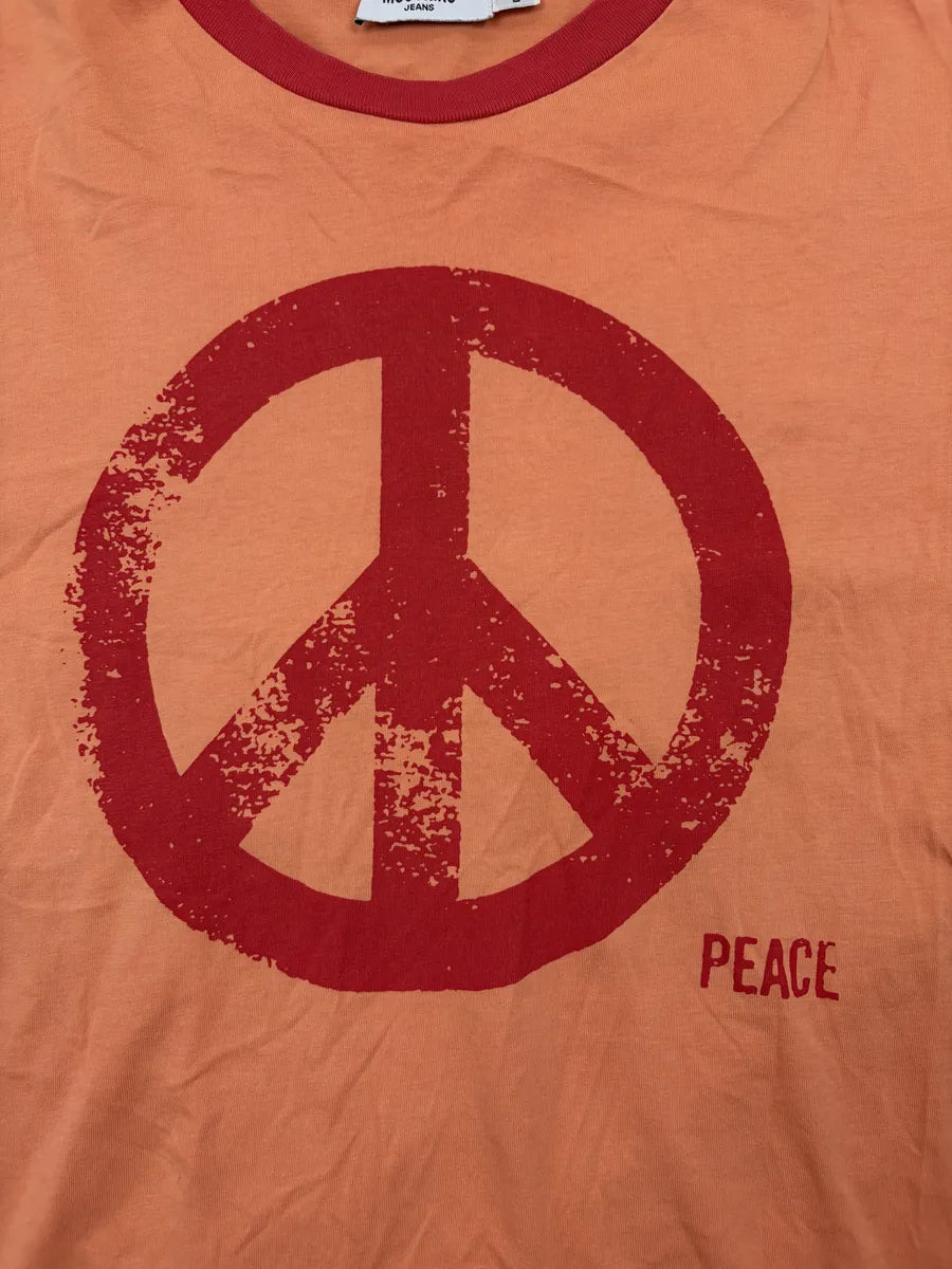 2000s Moschino Orange Peace Symbol T-Shirt ztIXygZ 6