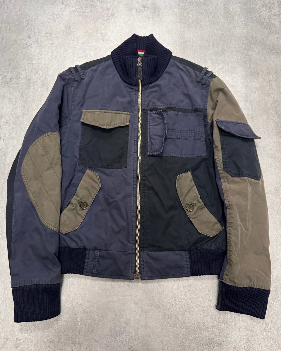 Moschino Patchwork Bomber Navy Black Khahi Jacket tYpFiRl 0