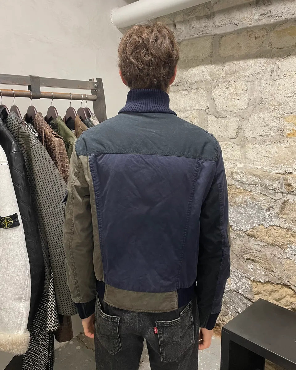 Moschino Patchwork Bomber Navy Black Khahi Jacket tYpFiRl 2