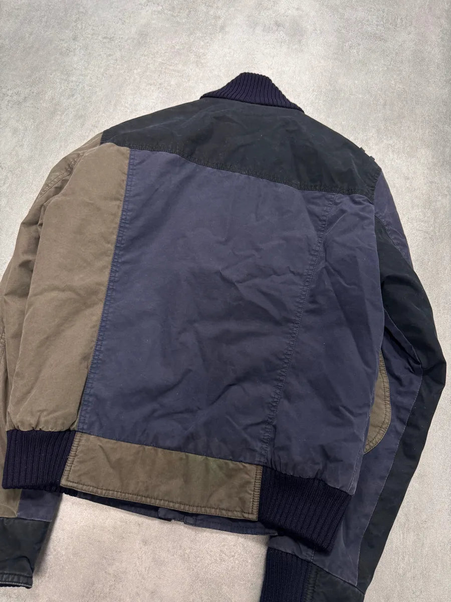 Moschino Patchwork Bomber Navy Black Khahi Jacket tYpFiRl 4