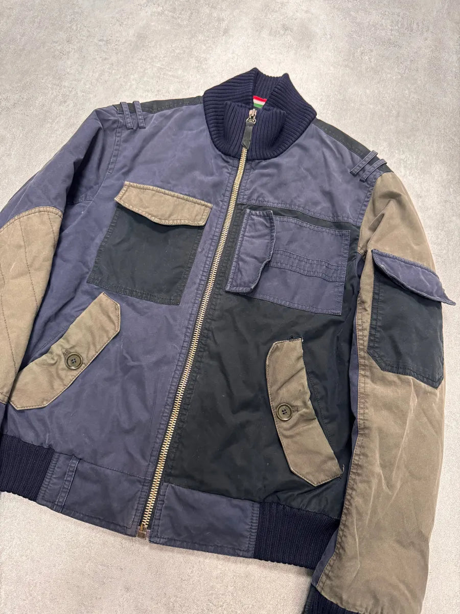 Moschino Patchwork Bomber Navy Black Khahi Jacket tYpFiRl 7