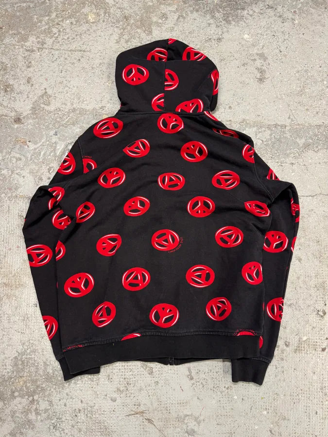 Moschino Red Peace Black Zipped Hoodie clfwPem 2