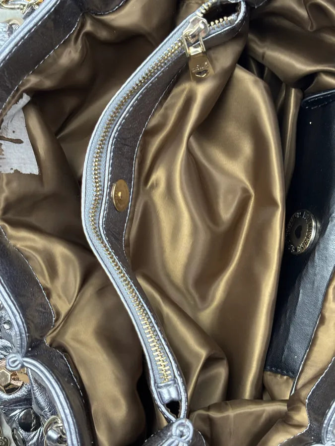 Moschino Silver Leather Studded Handle Bag YpUfvmY 16