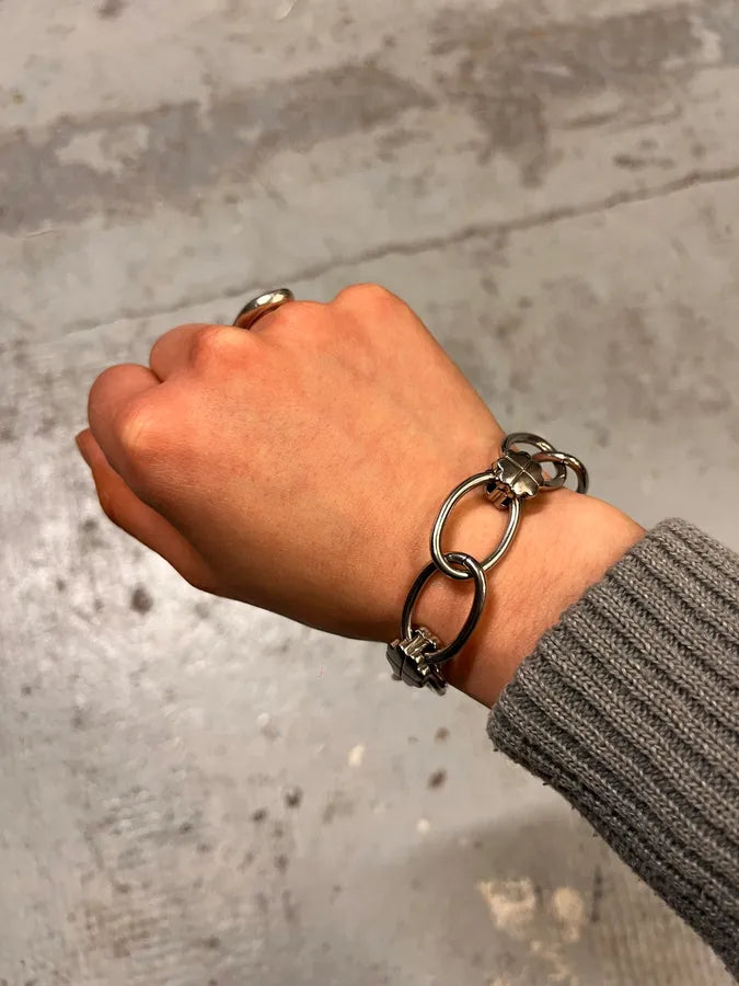 Moschino Silver Metal Chain Bracelet qjBTmoR 0