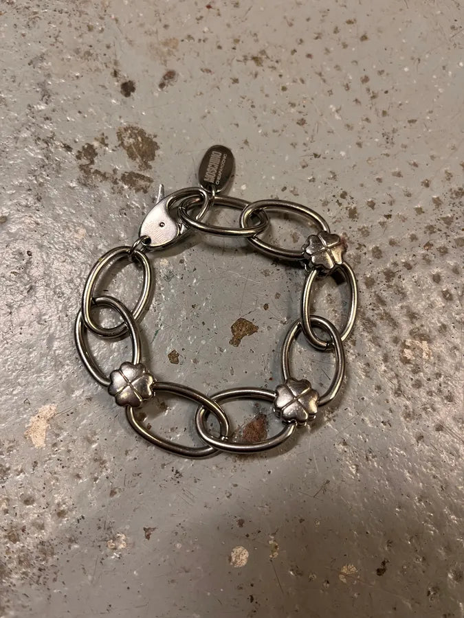 Moschino Silver Metal Chain Bracelet qjBTmoR 1