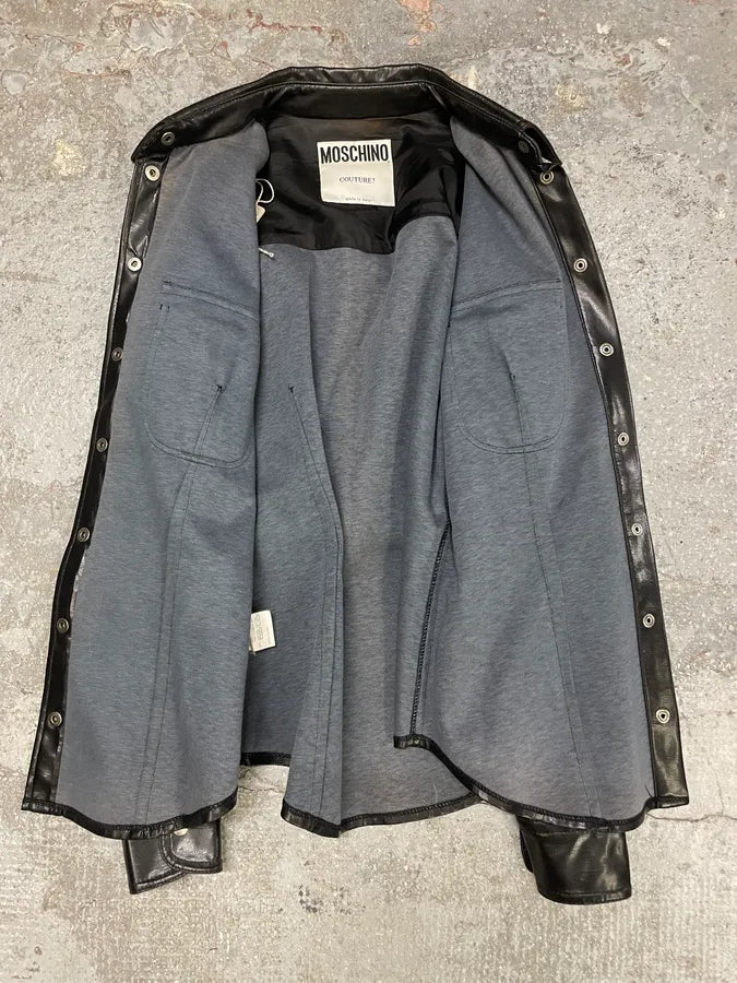 Moschino Sleek Eco Leather Black Shirt qUygtZJ 4