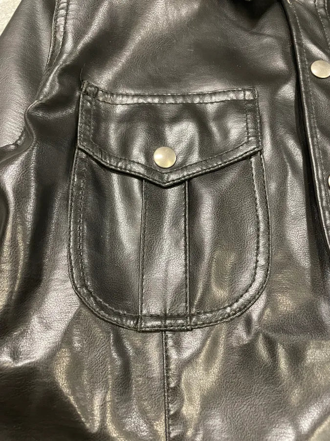 Moschino Sleek Eco Leather Black Shirt qUygtZJ 5