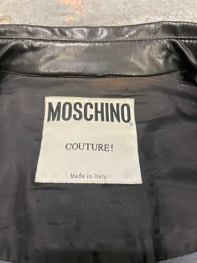 Moschino Sleek Eco Leather Black Shirt qUygtZJ 6