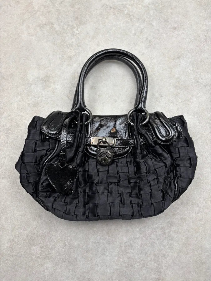 Moschino Small Nod Heart Black Handle Bag  fIzGKBl 0
