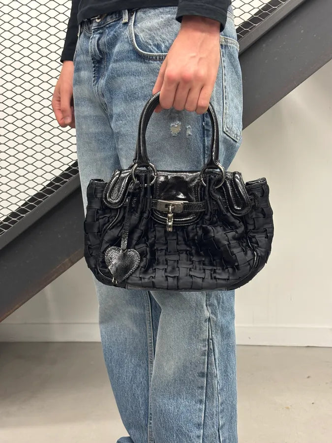 Moschino Small Nod Heart Black Handle Bag  fIzGKBl 1