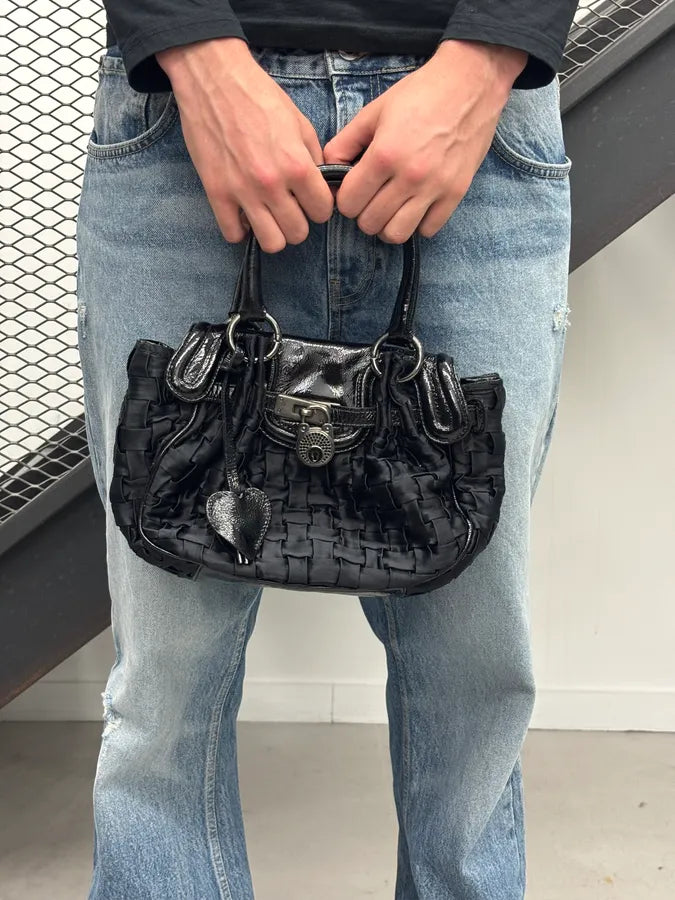 Moschino Small Nod Heart Black Handle Bag  fIzGKBl 2