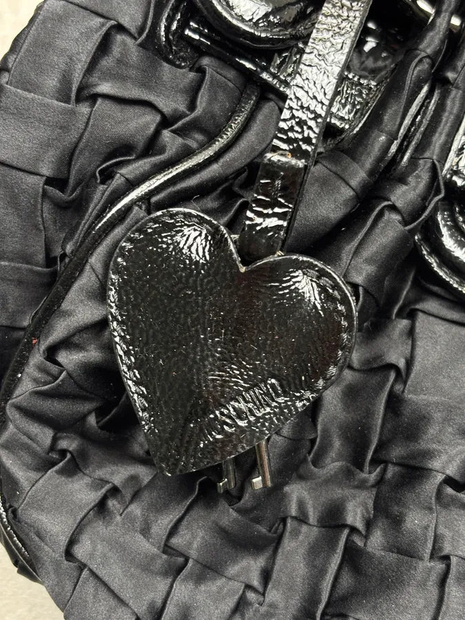 Moschino Small Nod Heart Black Handle Bag  fIzGKBl 5