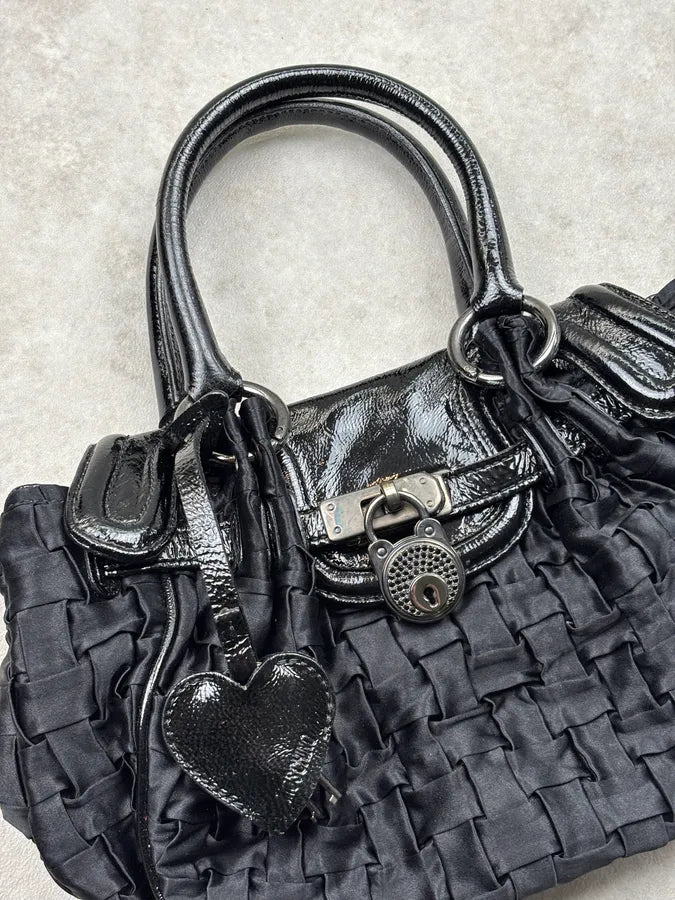 Moschino Small Nod Heart Black Handle Bag  fIzGKBl 6
