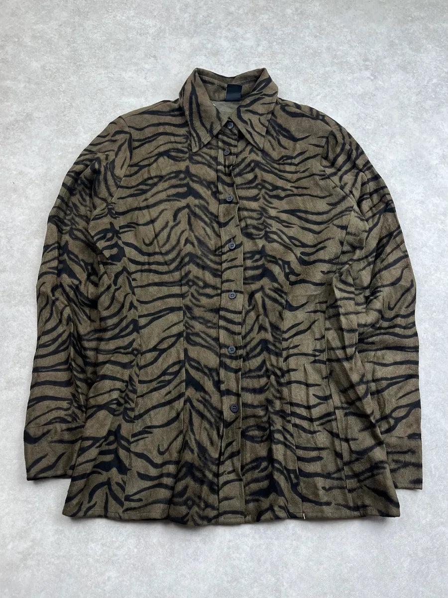Moschino Tiger Dark Green Savage Shirt ovPUqlK 2