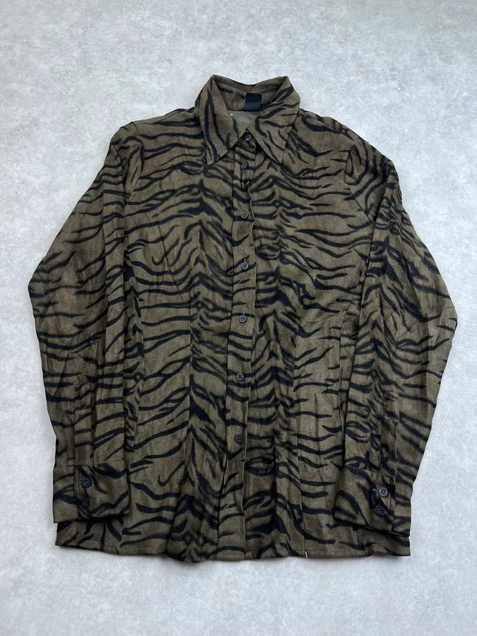 Moschino Tiger Dark Green Savage Shirt ovPUqlK 3