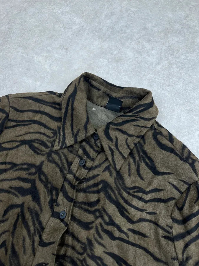 Moschino Tiger Dark Green Savage Shirt ovPUqlK 4