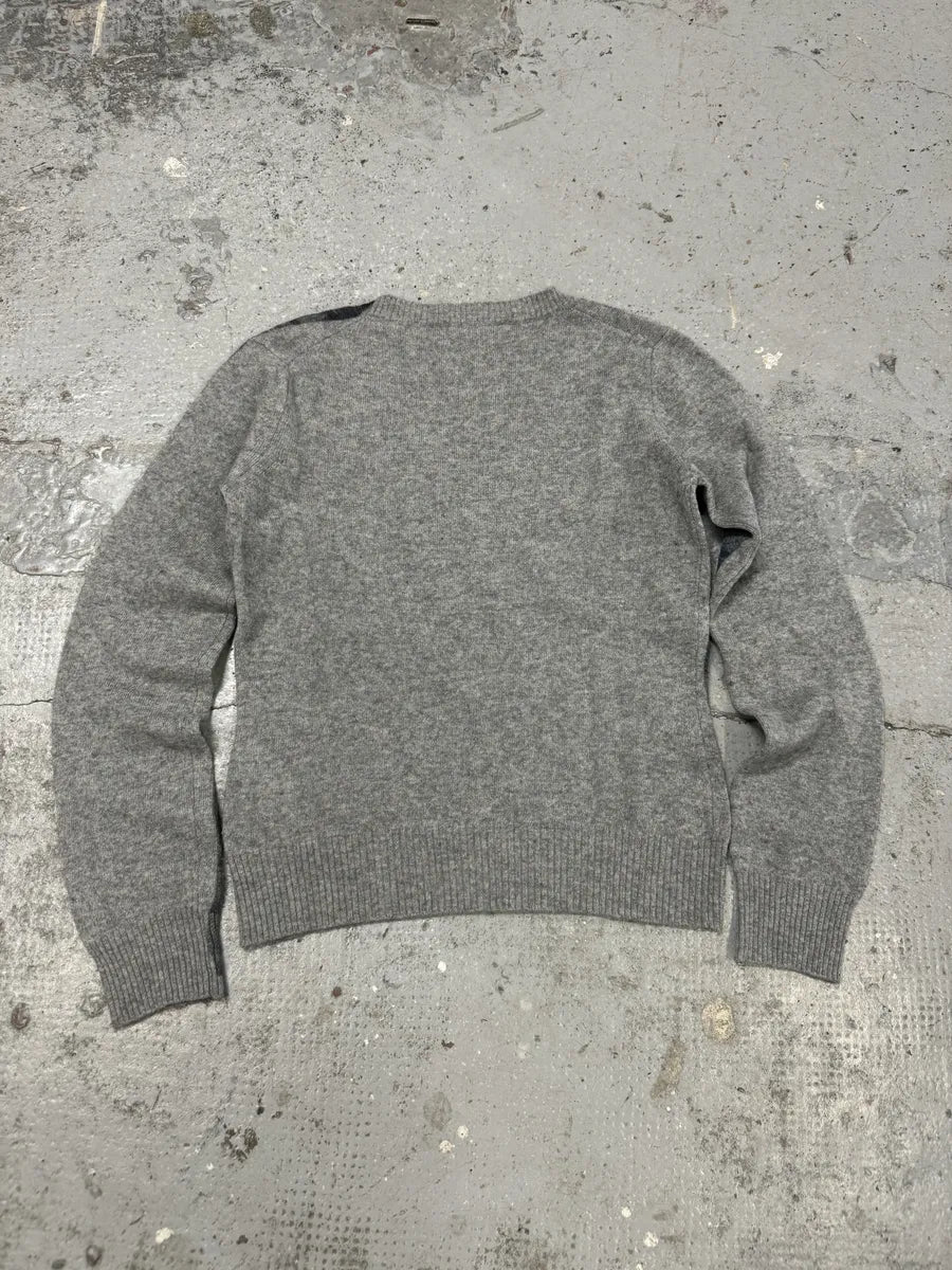 Moschino Trompe L’oeil Layered V Neck Grey Sweater akrDlxP 1