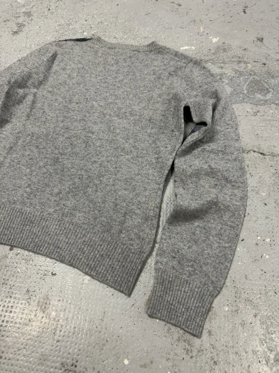 Moschino Trompe L’oeil Layered V Neck Grey Sweater akrDlxP 3