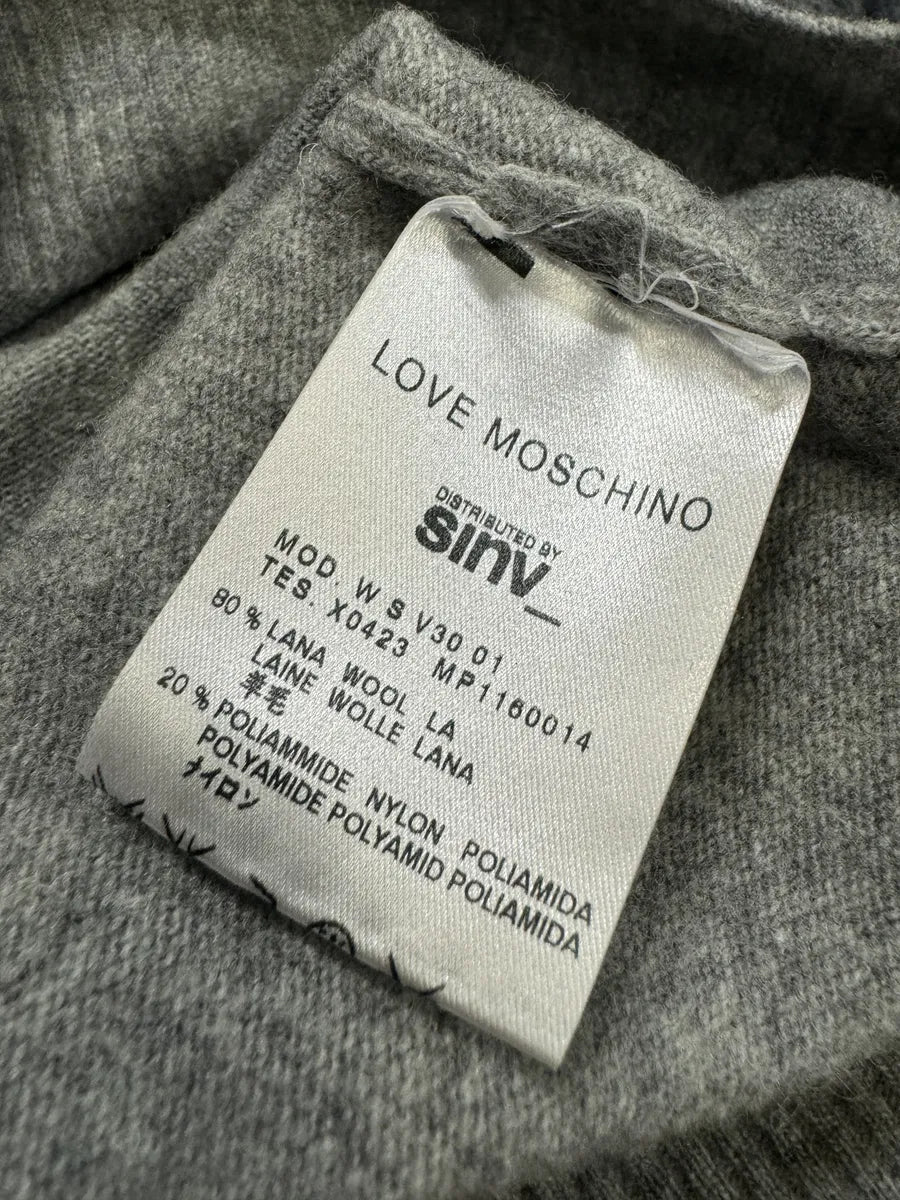 Moschino Trompe L’oeil Layered V Neck Grey Sweater akrDlxP 5