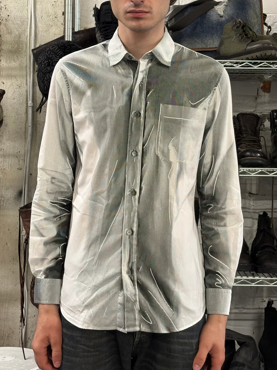 Moschino Trompe L’Oeil Print White Shirt WwHIMKK 1