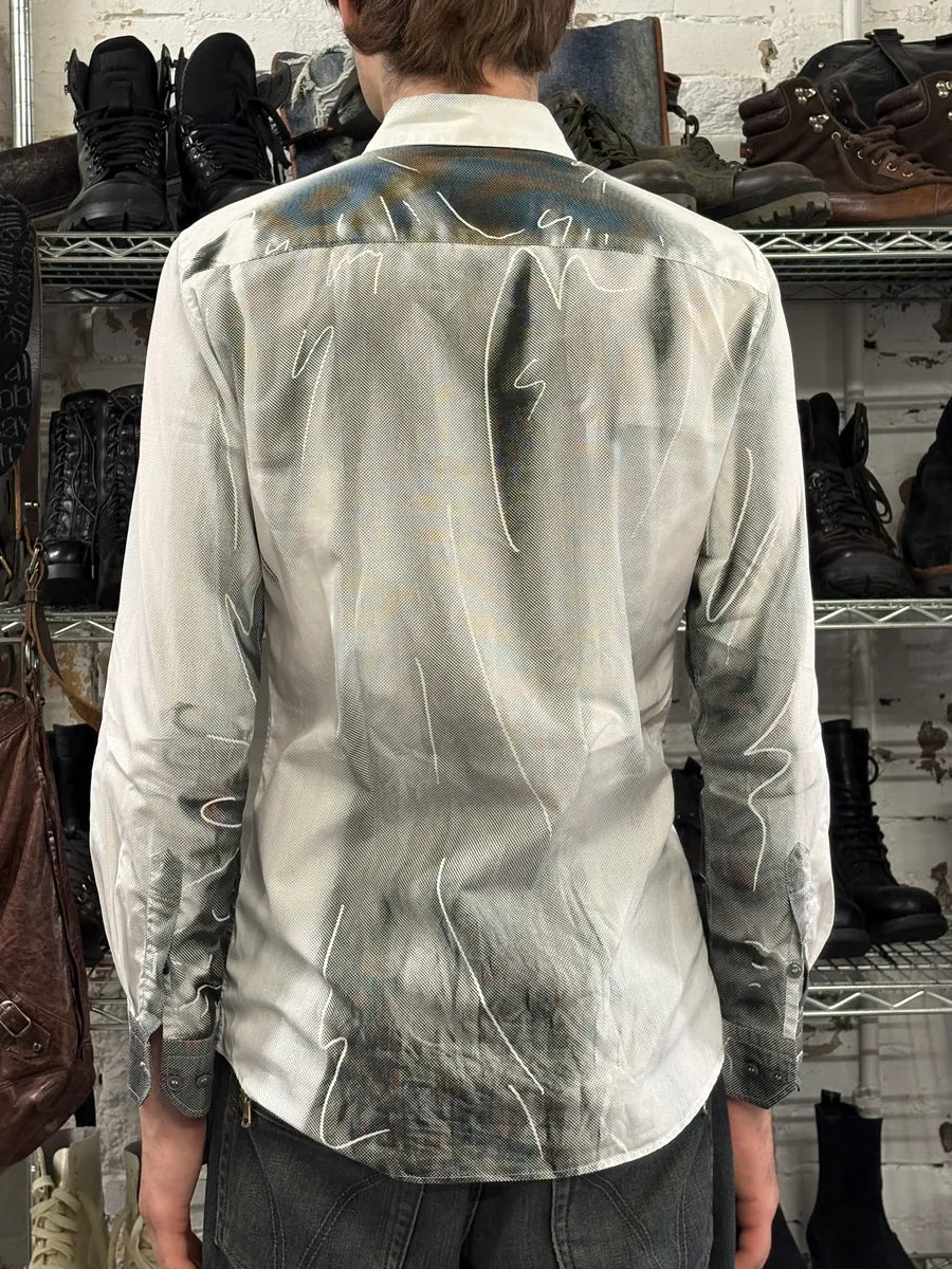 Moschino Trompe L’Oeil Print White Shirt WwHIMKK 2