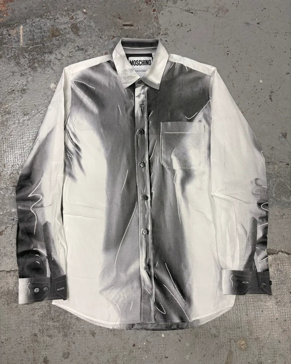 Moschino Trompe L’Oeil Print White Shirt WwHIMKK 0