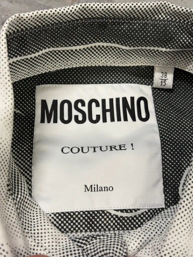 Moschino Trompe L’Oeil Print White Shirt WwHIMKK 8