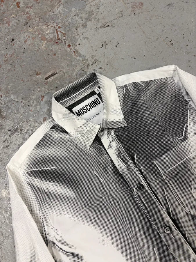 Moschino Trompe L’Oeil Print White Shirt WwHIMKK 4