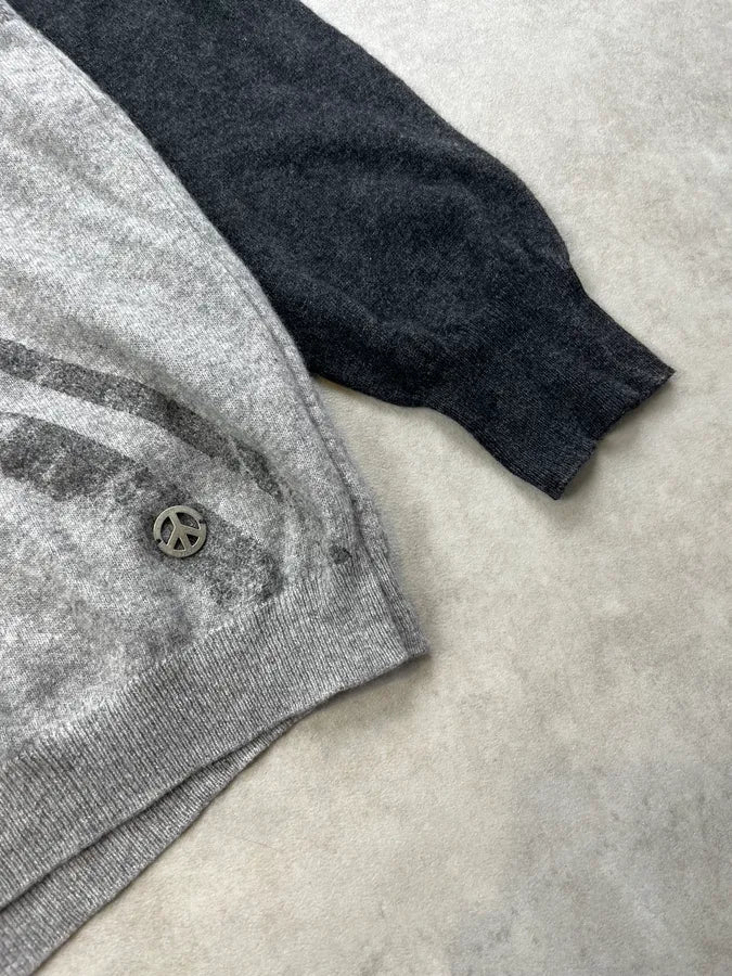 Moschino UK Flag Two Tone Grey Wool Sweater BfepbtQ 5