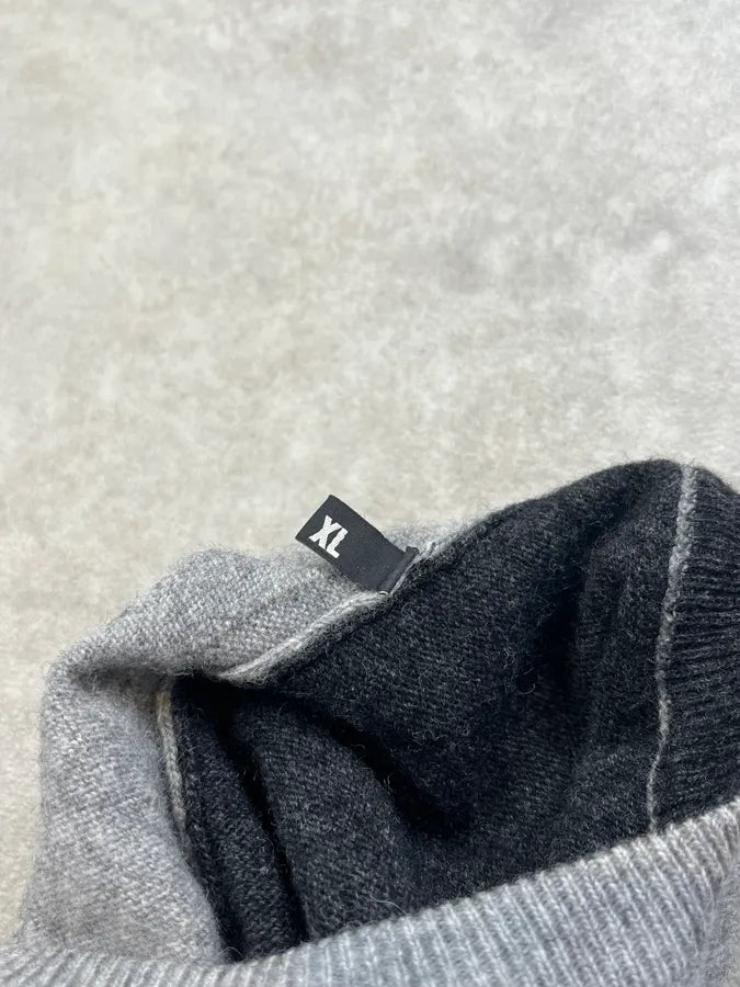 Moschino UK Flag Two Tone Grey Wool Sweater BfepbtQ 9