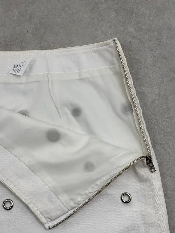 Moschino White Eyelet Studded Mini Skirt xbWyrtv 9