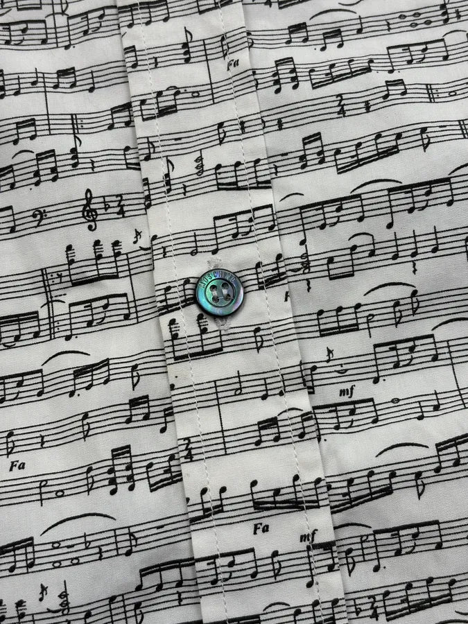 2010s Moschino White Musical Notes Print Shirt evSgxFK 9