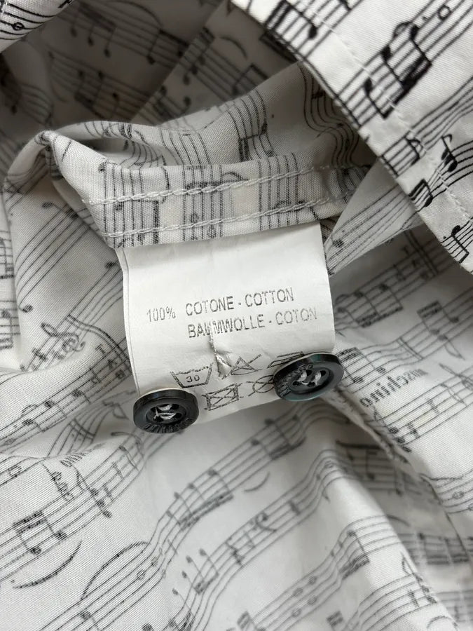 2010s Moschino White Musical Notes Print Shirt evSgxFK 12